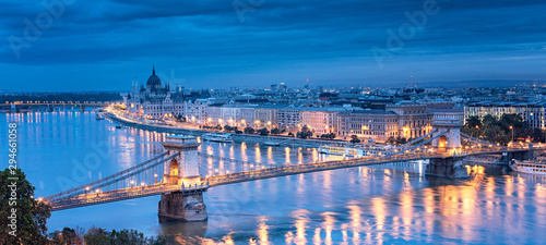 Sunset over Chain Bridge, Budapest