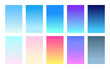 Vector set of gradient backgrounds sky color palette