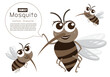 Vector Mosquito Family Cartoon Character design; Cute style concept.