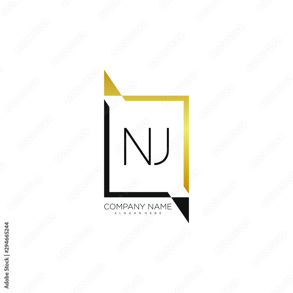 Letter NJ Logo Minimalist Template Vector Illustration Stock Vector ...