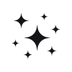 Wall Mural - shining stars on white background, sign of purity and gloss. vector illustration isolated on white b
