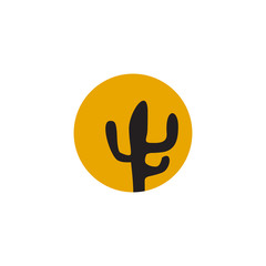 Canvas Print - Cactus plant icon logo design vector template