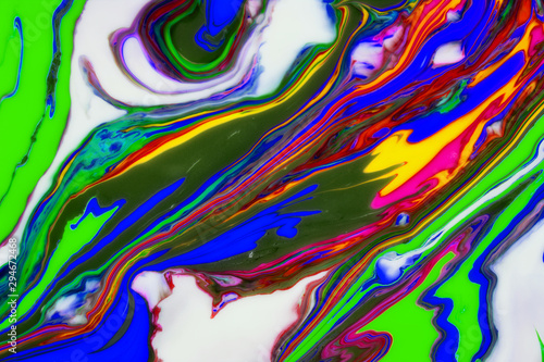 Abstract painting technique Ebru .Turkish style Ebru on the water with acryli...