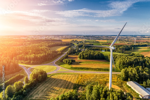 Fotomural Wind power station. Aerial view.