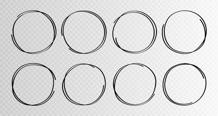 Wall Mural - Hand drawn circles sketch frame super set. Rounds scribble line circles. Vector illustrations