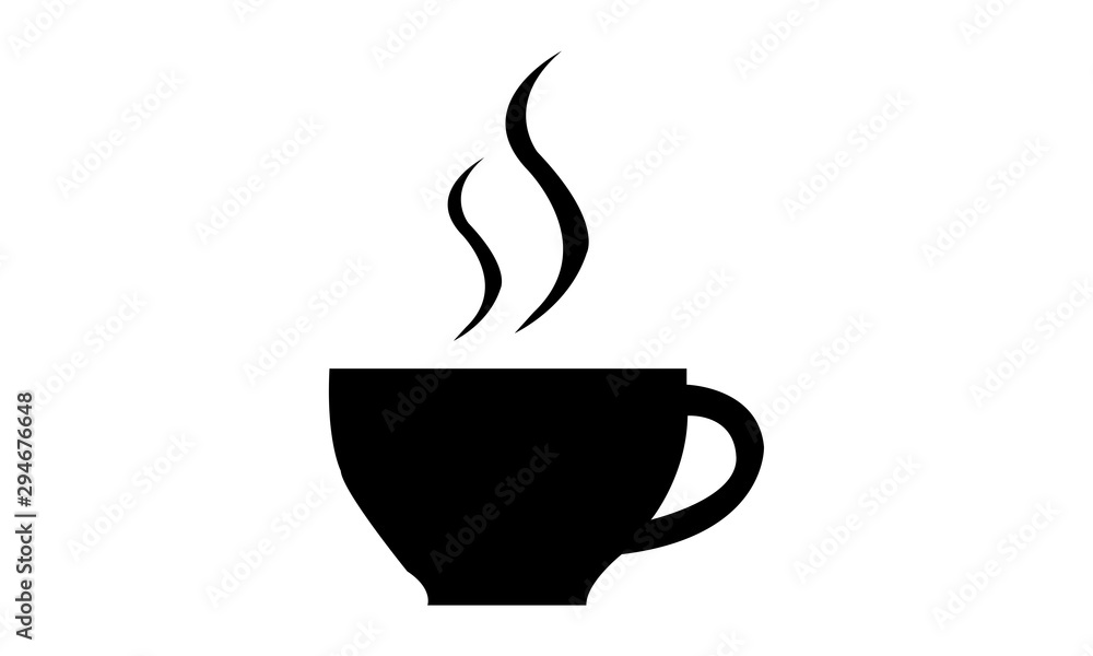 coffee cup of drink with smoke vector design illustration - obrazy, fototapety, plakaty 