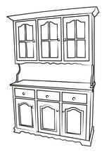 Buffet Furniture Contour Vector Illustration