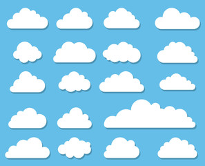 Wall Mural - cloud icon. set of clouds in a flat style. vector graphics