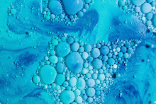 Vibrant Blue Bubbles Of Ink