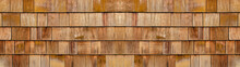 Old Brown Rustic Light Bright Wooden Shingle Wall  Texture - Wood Background Panorama Banner Long Pattern