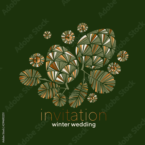 Elegant luxury xmas golden pine cones design