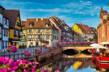 Colmar, Wonderful Village In The Heart Of Alsace, In France. A Place Of Authentic Fairy Tale.
