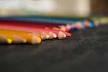 Close Up Of Color Pencils