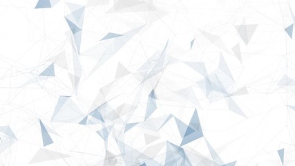 Wall Mural - Beautiful blue colored network lines and triangles animation on white background. 