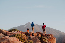 Photographers In The Top Of Guajara Mountain In El Teide