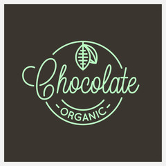 Poster - Chocolate swirl logo. Round linear of cocoa bean