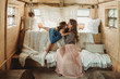 © Cavan Images - Mother and daughter kissing in boho studio setup