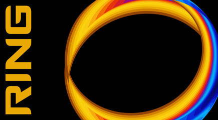 Poster - Card with glowing magic ring on black background. Vector graphics