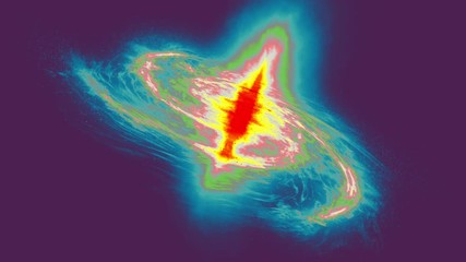 Wall Mural - thermal view galaxy image. thermal emission or radiation in space. 4k footage