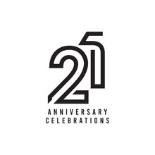 21 Years Anniversary Celebration Vector Template Design Illustration