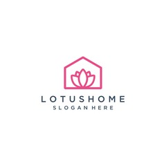 Wall Mural - flower shop design logo or house with lotus flowers