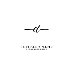 EL Initial handwriting logo template vector