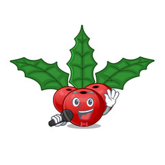 Sticker - Singing christmas holly berry with character shape