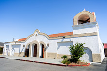 Exterior View Of Catholic Church In San Jose, San Francisco Bay Area, California