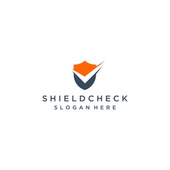 Wall Mural - security design logo or shield with a check mark