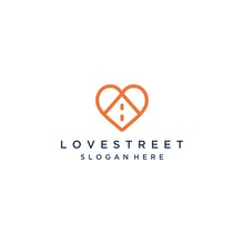 Unique Logo Design, Or Heart With The Road