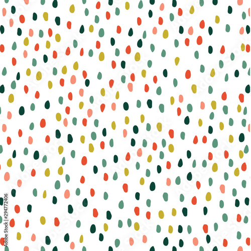 Cotton fabric Seamless background with decorative christmas tree design. vector illustration