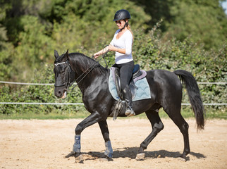 Sticker - riding girl and horse