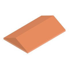 Sticker - Brown house roof icon. Isometric of brown house roof vector icon for web design isolated on white background
