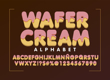 Wafer Cream Alphabet, Ice Pink Cream Melted Decorative Letters And Numbers