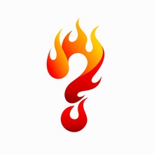 Question Mark Logo With Fire Concept