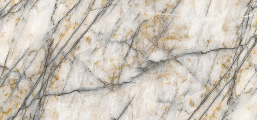 Wall Mural - Natural Marble Stone Texture Background, White Colored Marble With Gray Curly Veins And Yellow Effect, It Can Be Used For Interior-Exterior Home Decoration and Ceramic Tile Surface, Wallpaper.