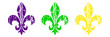 Fleur de lis set. Heraldic lily. Mardi Gras Symbol