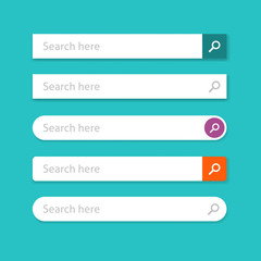 Wall Mural - search bar vector element design, set of web searching boxes with shadow ui website template isolate