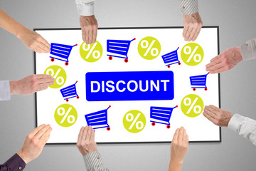 Discount concept on a whiteboard