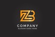 © P4tcreativa - Luxury initial letter ZB golden gold color logo design. Tech business marketing modern vector