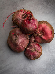 Wall Mural - close up of fresh harvest of beets, beet background, organic anti cancer food, rich in iron