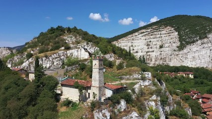 Wall Mural - Church of San Martino is located next to the marble quarries