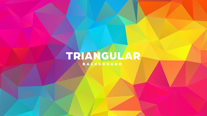 Wall Mural - triangle polygonal abstract geometric background. colorful gradient design. low poly shape banner. v