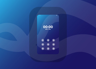 Wall Mural - Phone Pattern Lock Set on Smartphone with Security User Interface User Experience UI Vector Illustration