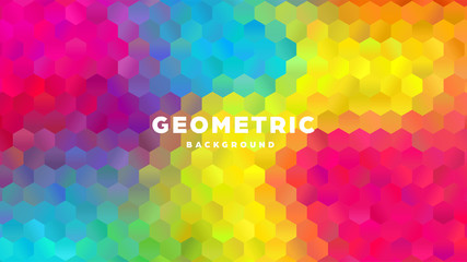 Wall Mural - hexagonal polygonal abstract background. colorful triangle gradient design. low poly hexagon shape b