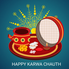 Wall Mural - Happy Karwa Chauth