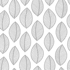 Canvas Print - Graphic leaves seamless pattern.