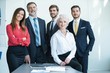 © opolja - group of businesspeople standing together in office.