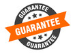 guarantee sign. guarantee orange-black round ribbon sticker