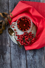 Hot healing tea, mountain ash tea. Applied with a lack of vitamins, anemia, metabolic disorders. Reduces the level of harmful cholesterol in the blood, strengthens blood vessels